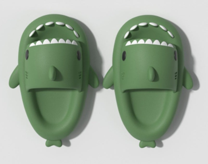 Adult's Slippers Indoor Outdoor Funny Shark Cartoon AMI Cart