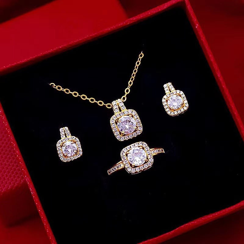 Jewelry Set Zircon Gem Pendant Chain Choker Necklace AMI Cart