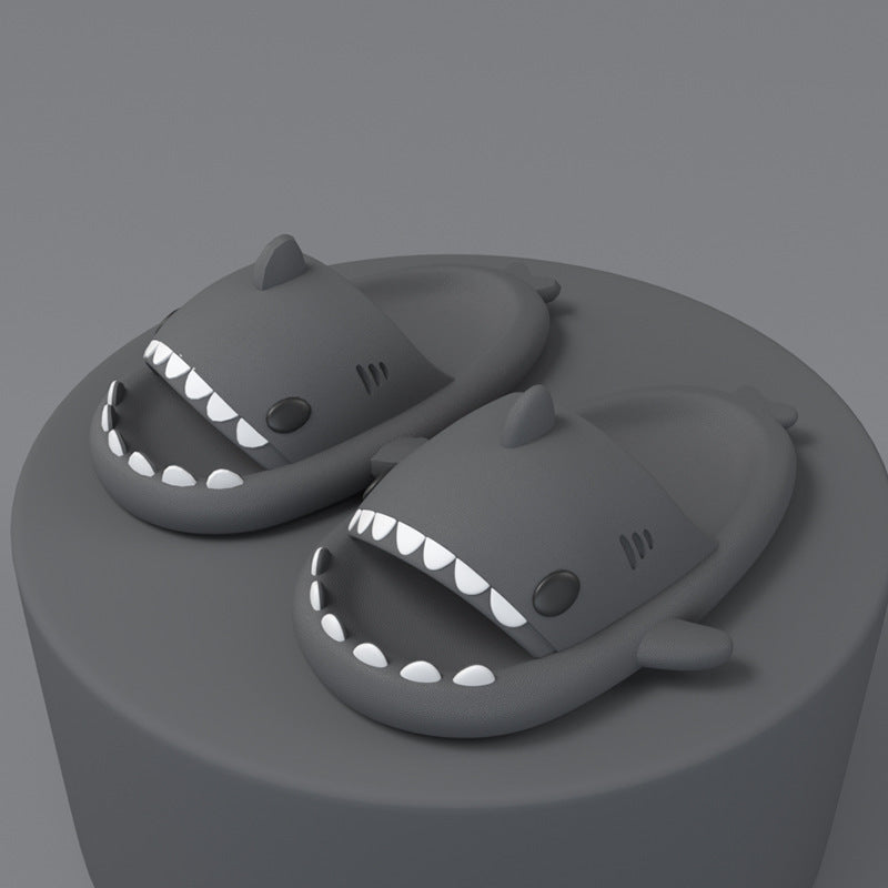 Adult's Slippers Indoor Outdoor Funny Shark Cartoon AMI Cart