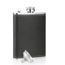 LMETJMA 10 oz Stainless Steel Hip Flask with Funnel Pocket Hip Flask Alcohol Whiskey Hip Flask Screw Cap KC0139 - Chic Cart