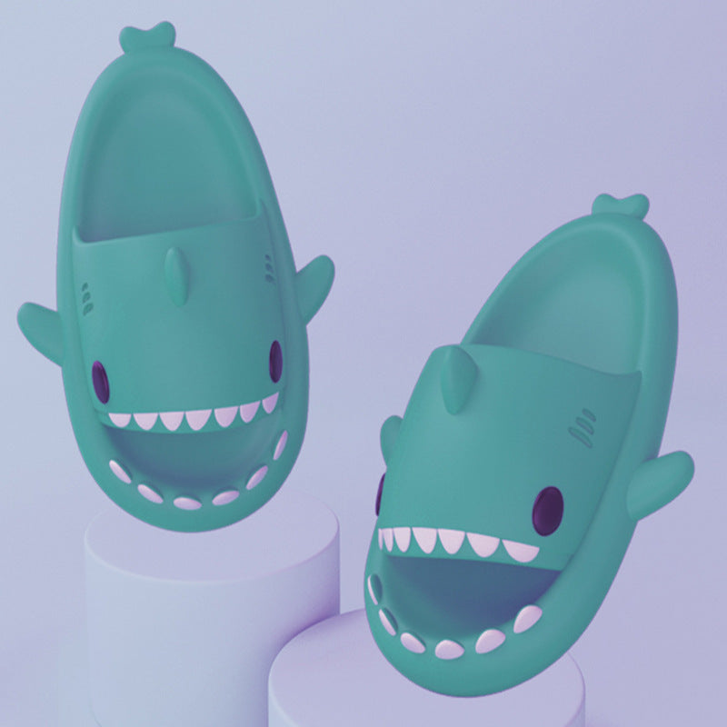 Adult's Slippers Indoor Outdoor Funny Shark Cartoon AMI Cart
