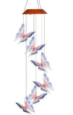 Solar Powered LED Wind Chime Light Hanging Color-Changing AMI Cart