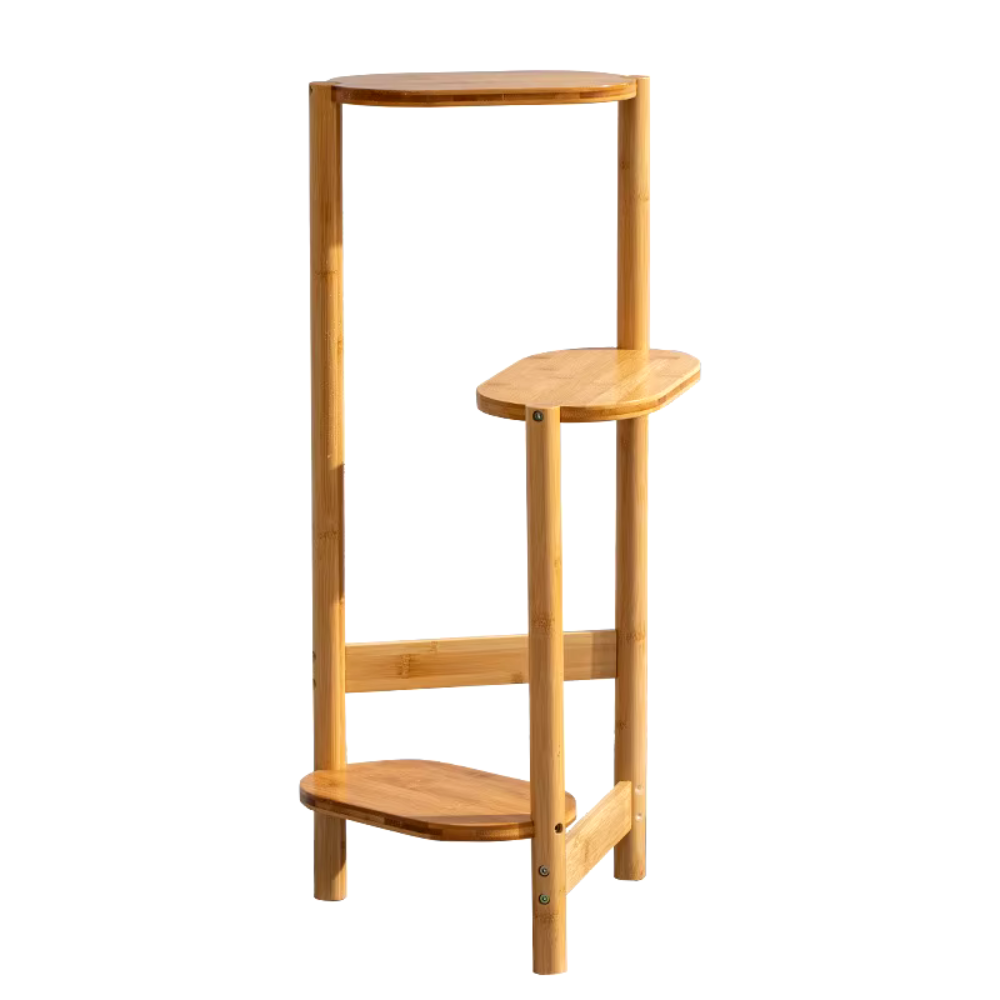 3 Tier Bamboo Tall Corner Plant Rack Planter Stand Flower Pot Holder