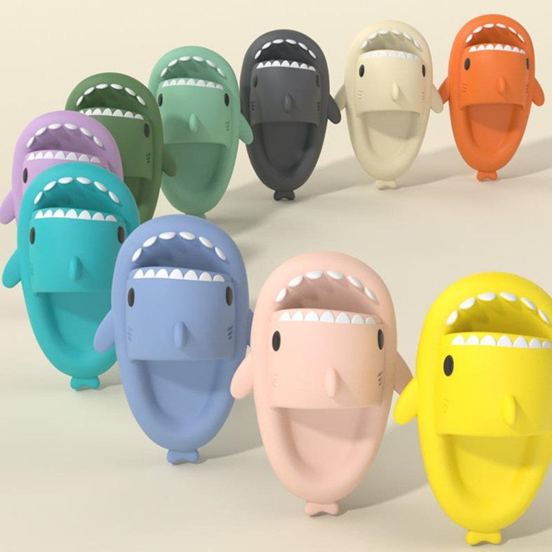 Adult's Slippers Indoor Outdoor Funny Shark Cartoon AMI Cart