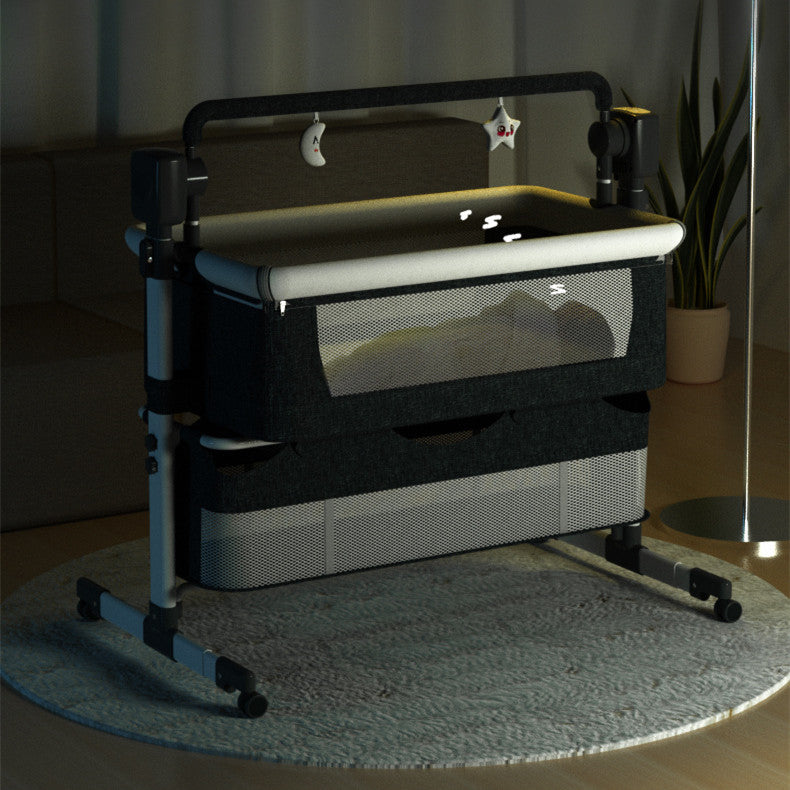 Portable Baby Bed Electric Bassinet Splicing Bed Foldable Newborn Baby Bedside Bed Baby Bed AMI Cart