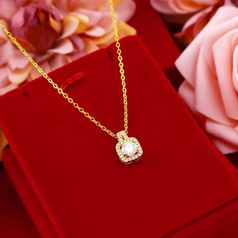 Jewelry Set Zircon Gem Pendant Chain Choker Necklace AMI Cart