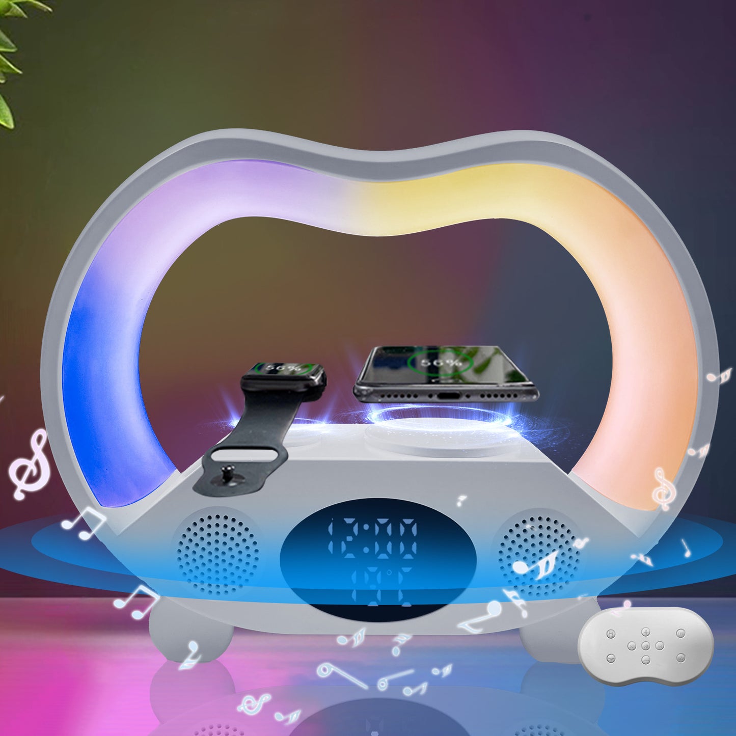 6-in-1 smart LED table lamp combines wireless charging, Bluetooth speaker, AMI Cart