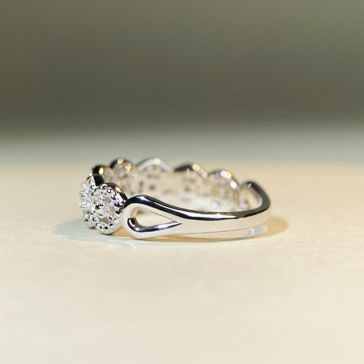 S925 Sterling Silver Fairy Lace Ring VA Zircon Qingshan AMI Cart
