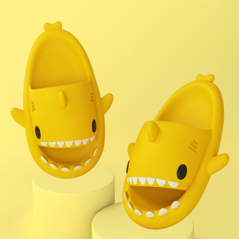 Adult's Slippers Indoor Outdoor Funny Shark Cartoon AMI Cart