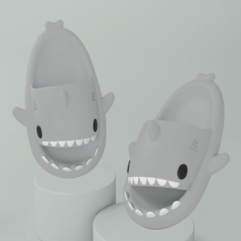 Adult's Slippers Indoor Outdoor Funny Shark Cartoon AMI Cart