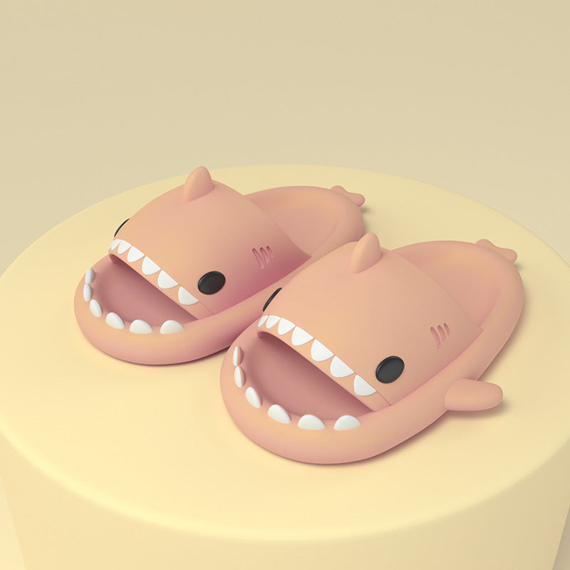 Adult's Slippers Indoor Outdoor Funny Shark Cartoon AMI Cart