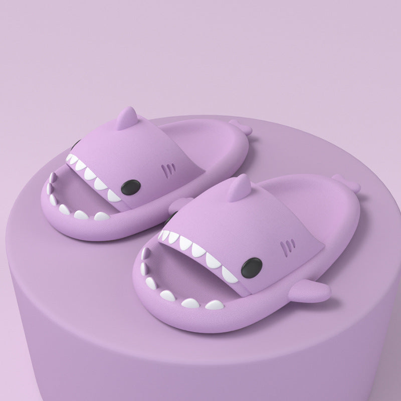 Adult's Slippers Indoor Outdoor Funny Shark Cartoon AMI Cart