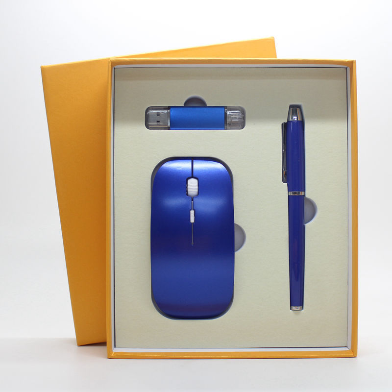 Factory direct businessthin wireless mouse + mobile U disk + pen three pieces of office gift custom-made LOGO AMI Cart
