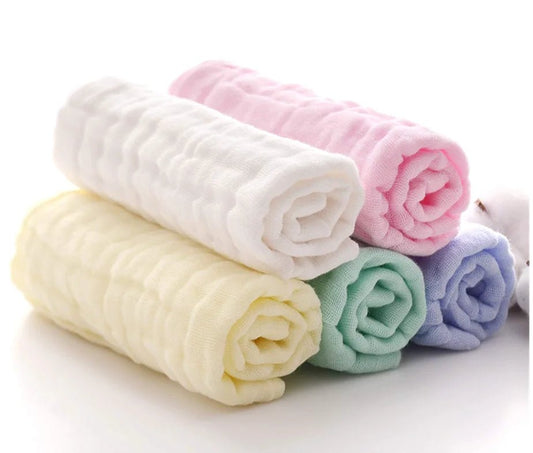 Baby Washcloths - Natural Cotton Baby Wipes - Soft Newborn Face Towel and Washcloth for Sensitive Skin, Registry as Shower, 5 P - Chic Cart