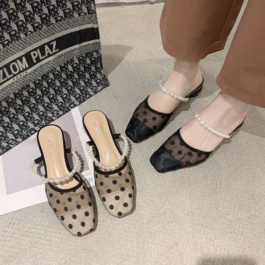 Baotou Half Slippers For Women Outside Summer