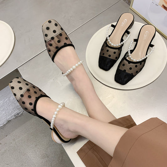 Baotou Half Slippers For Women Outside Summer