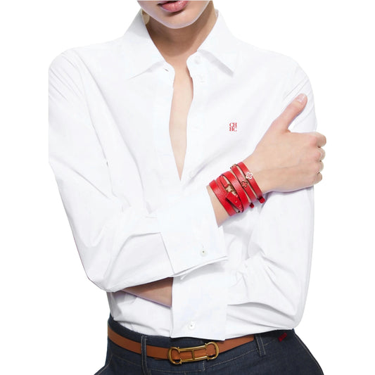 CHCH 2024 Summer New Women Shirts Solid Color Slim Shirt Waist Design Vintage Female Blouses Fashion Office Ladies Shirts - Chic Cart