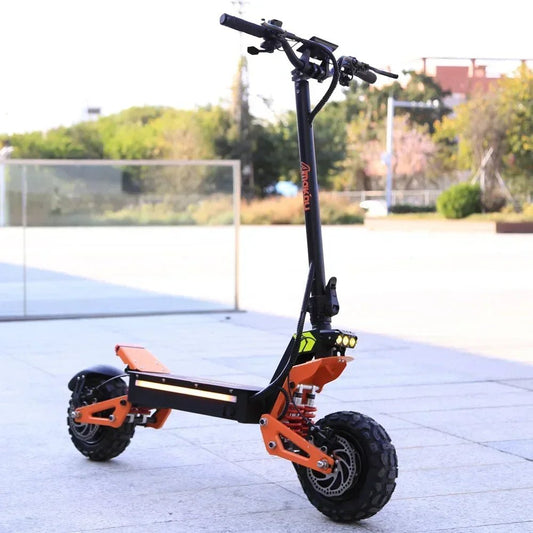 Foldable 6000W Dual Motor Adult Electric Scooter 12 inch Off - road Tyres 60V - 35AH Max Speed 80KM/H Max Range 90KM Hydraulic Brake - Chic Cart