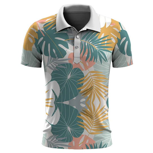 Hawaiian Plant Summer Printed Men's Short Sleeve