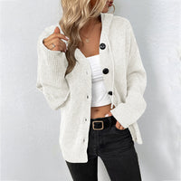 Ins Single-breasted Hooded Sweater Women's Solid Color Cardigan Coat Clothing