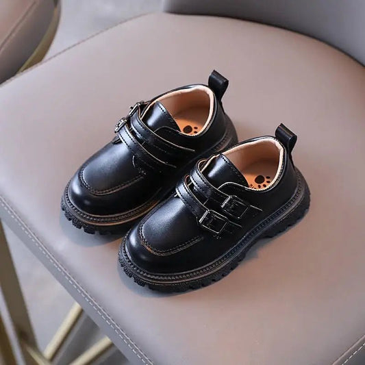 Kids Autumn Leather Shoes Casual Leisure School Boys Girls Single Shoe Size 21 - 30 Toddler Black Brown Round Toe Childern Shoe - Chic Cart