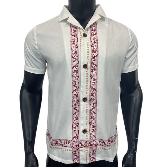 Lapel Button Short Sleeve Top Shirt