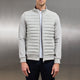 Lightweight Stand Collar Coat For Men Fashion Stitching Knitted Jacket Winter Outwear
