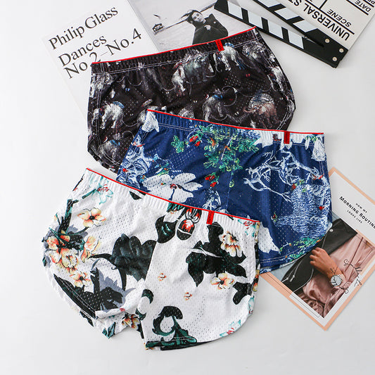 Men's Ice Silk Underwear Antibacterial Boxers Breathable