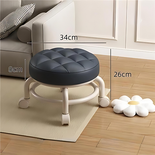 Multi-Functional Pulley Low Stool with Universal Wheels