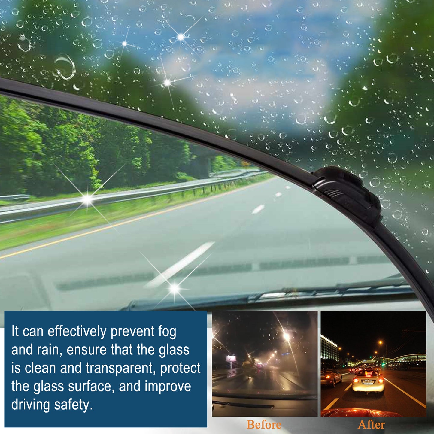 Car Fogproof Glass Rain Repellent Spray AMI Cart