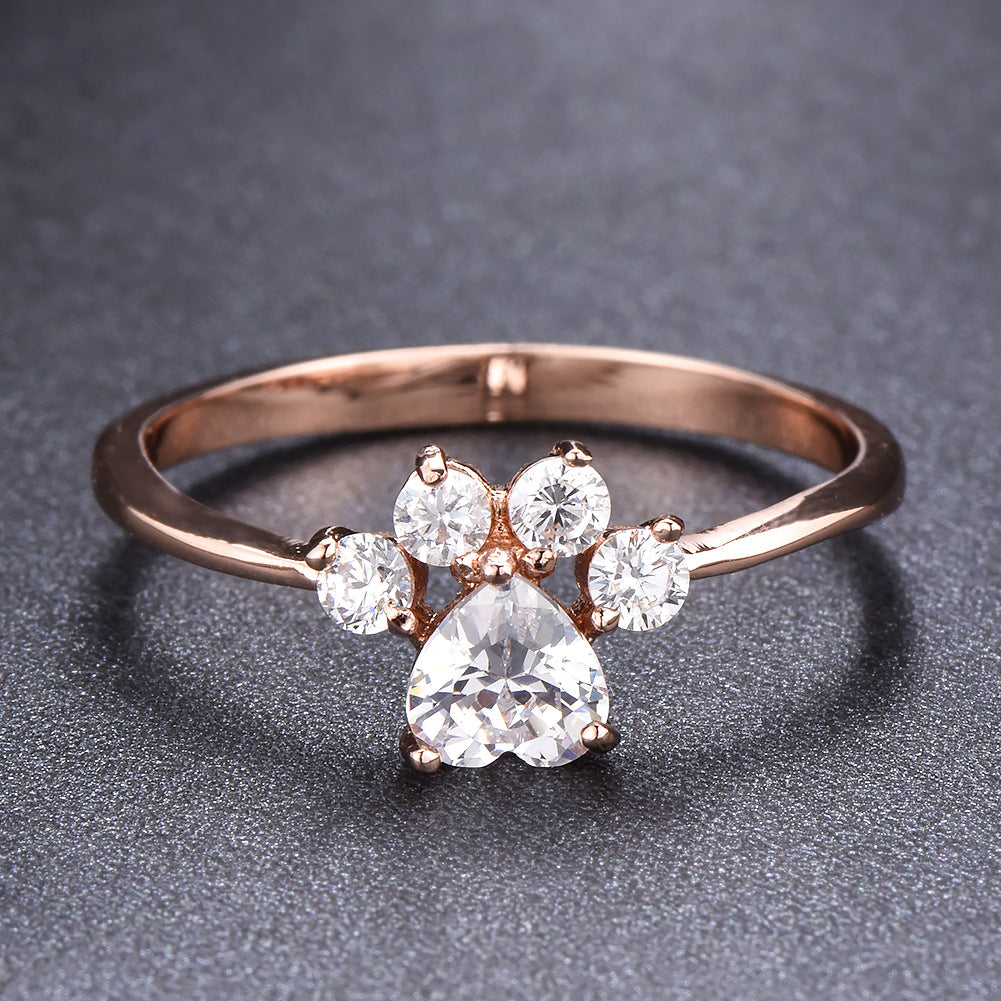 Cute Cat-claw-shaped Rings Fashion Personality Rhinestone Ring Women's Jewelry AMI Cart