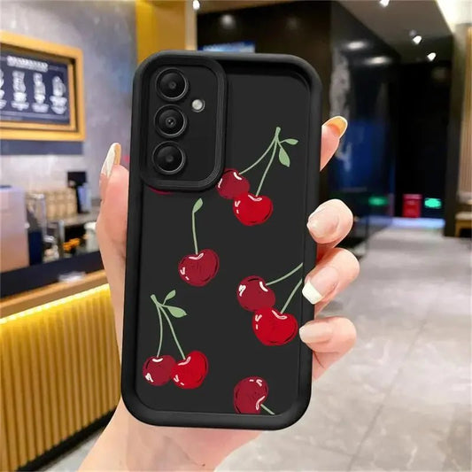 Ins Korean Cherry Bowknot Phone Case For Samsung S24ultra 5G A14 15 S21 22 23 A 25 35 52 53 54 55 S24 Plus Cute Y2K Phone Cases - Chic Cart