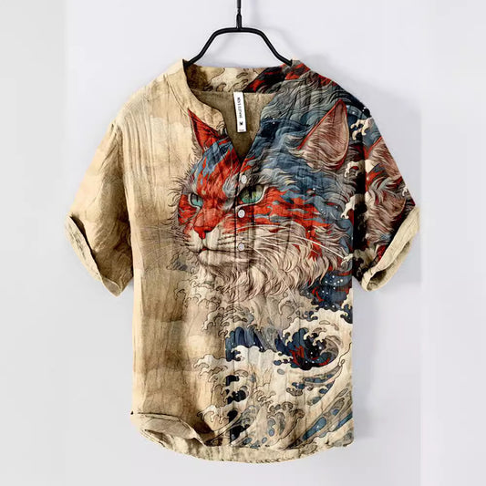Plus Size Digital Printing Men's Short Sleeve