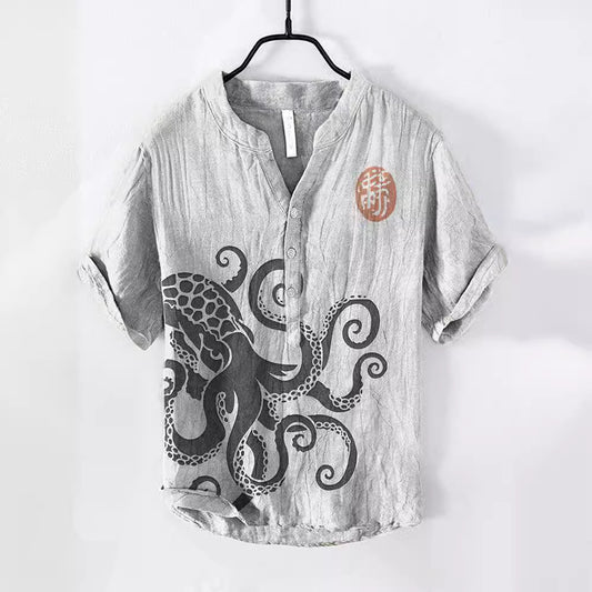 Plus Size Digital Printing Men's Short Sleeve