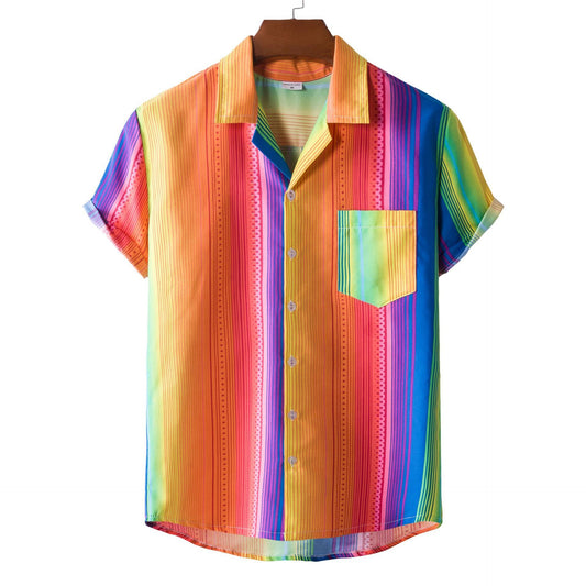 Printed Short-sleeved Shirt For Men