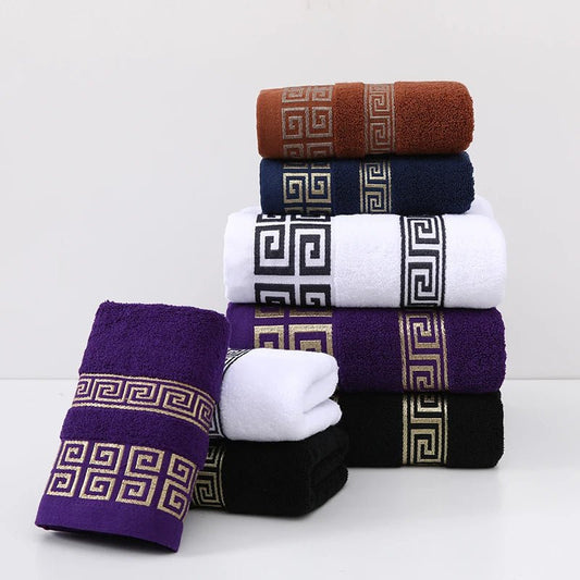 Pure Cotton Towel 34x75cm Embroidered Towels For Adults Quick - Dry Thicken Soft Face Towels Absorbent - Chic Cart