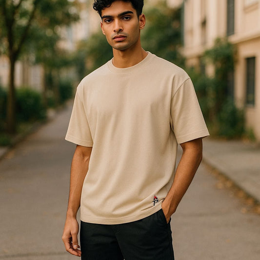 T-Shirt For Mens -07- Pure cuttons - beige