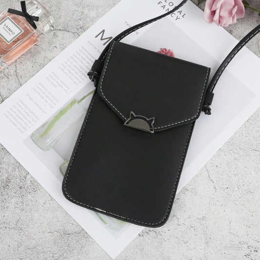 Touch Screen Women's Cat Metal Decoration Transparent