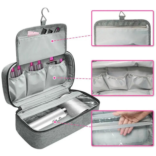 Travel Carrying Case For Hair Dryer Shark Flexstyle Dysons Airwraps Brush Double - Layer Hair Accessories Tools Storage Bag - Chic Cart