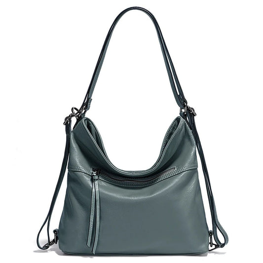 Zency Fashion Women Shoulder Bag 100% Genuine Leather Large Capacity Designer Handbag Hobo Bag Backpack Transformer Bag Sac Main - Chic Cart