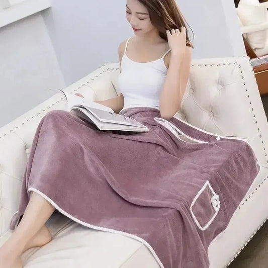 Womens Bath Towels Girls Wearable 140*85Cm Fast Drying Bathing Beach Spa Bathrobes Wash Clothing, Shower Bath And Gym Towel - Chic Cart