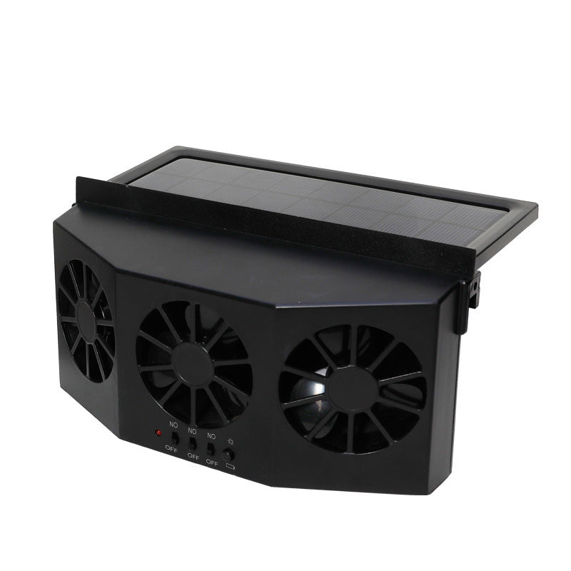 Car Fan Solar Window Sun Powered Car Auto Air Vent Cool Cooling System Radiator Fan Cooling Fan Energy Saving Car Styling Cooler AMI Cart