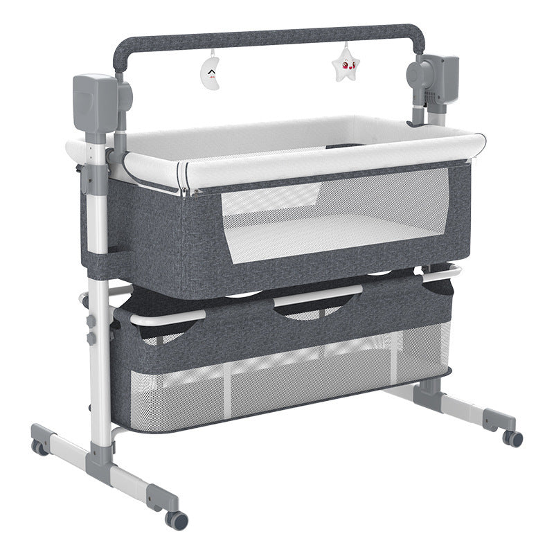 Portable Baby Bed Electric Bassinet Splicing Bed Foldable Newborn Baby Bedside Bed Baby Bed AMI Cart