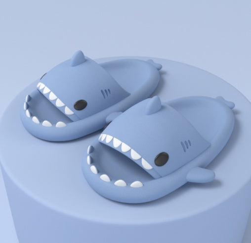Adult's Slippers Indoor Outdoor Funny Shark Cartoon AMI Cart
