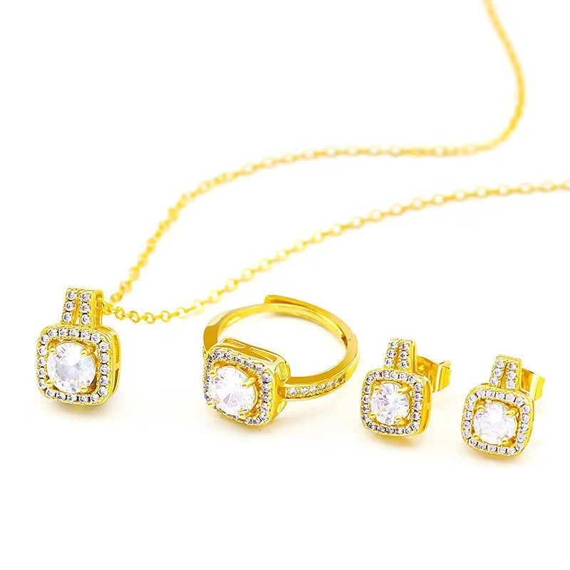 Jewelry Set Zircon Gem Pendant Chain Choker Necklace AMI Cart