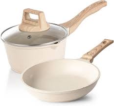 Durable Stone Frying Wok Pan Non-stick Ceramic Pot Induction Fryer Steak Cooking Gas Stove Skillet Cookware Tool for Kitchen Set - Chic Cart