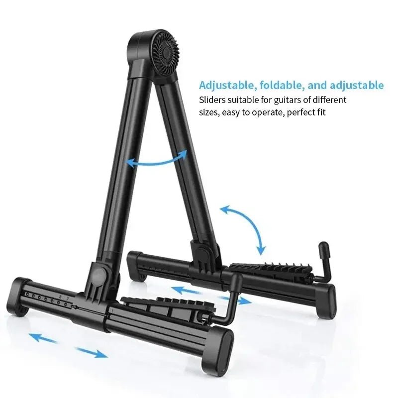 Folding Guitar Stand Upright Guitar Stand for Acoustic Guitars Electric and Bass Portable and Lightweight Easy Floor Stand - Chic Cart AMI Cart