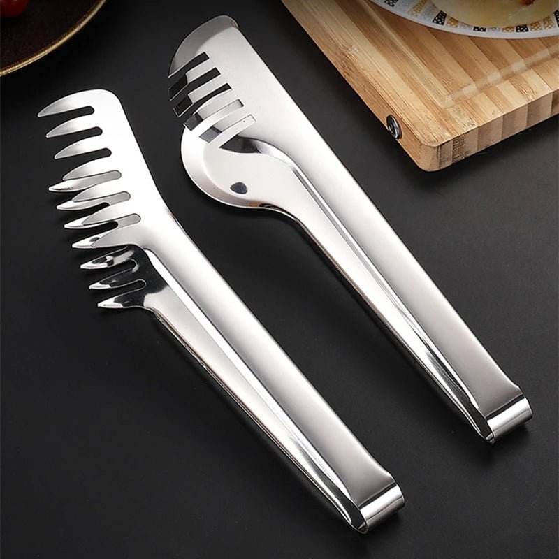 Kitchen Food Tongs Stainless Steel Color Comb Type Meal Clip Non Stick Cookware Salad Beef Buffet Clamp Home Accessories - Chic Cart AMI Cart