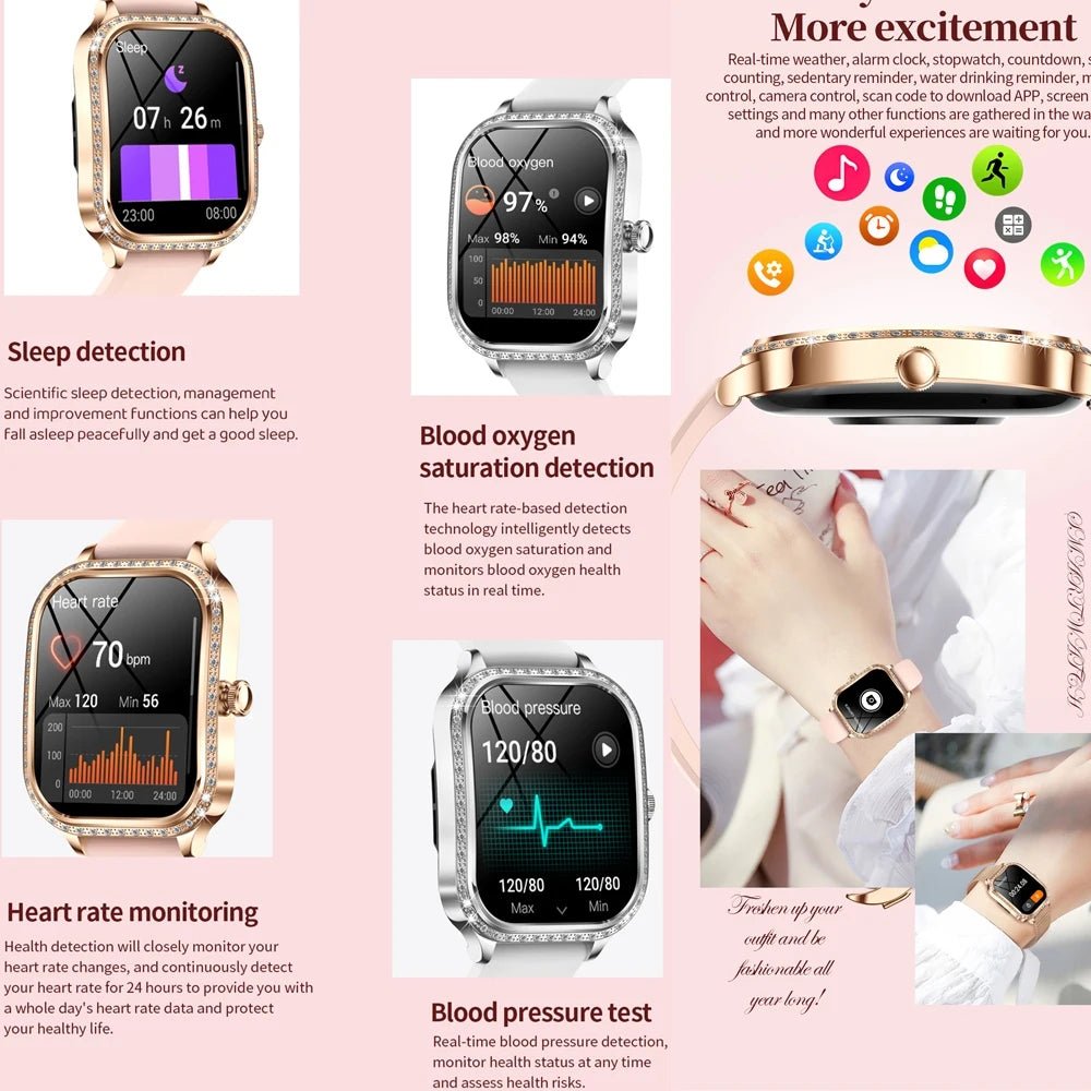 New For HUAWEI FIT3 Smart Watch Women 1.75" HD Display Heart Rate Sport Fitness IP68 Waterproof BT Call Smartwatch For Lady Gift - Chic Cart AMI Cart