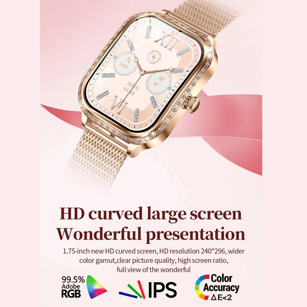 New For HUAWEI FIT3 Smart Watch Women 1.75" HD Display Heart Rate Sport Fitness IP68 Waterproof BT Call Smartwatch For Lady Gift - Chic Cart AMI Cart